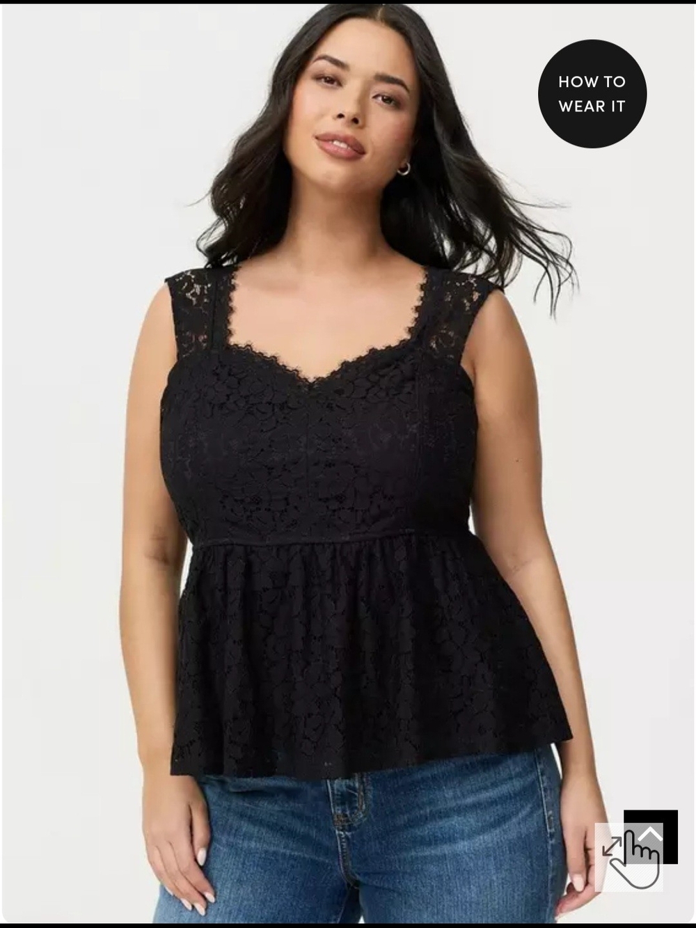 torrid Black Lace Peplum Camisole